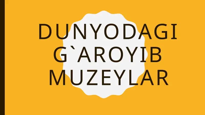 Dunyodagi G`AROYIB muzeylar