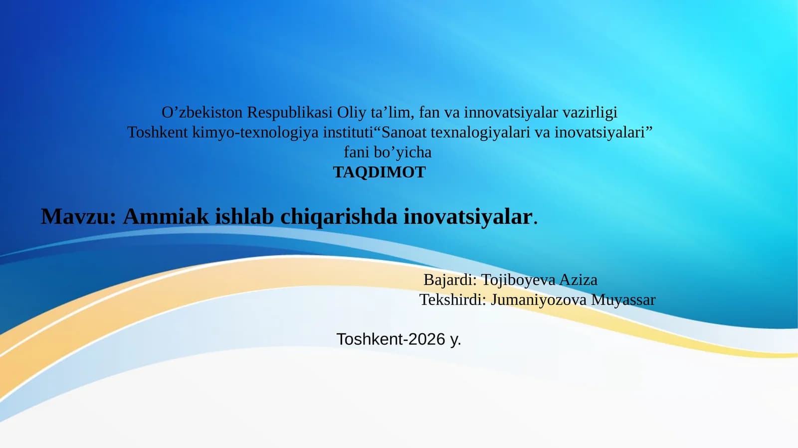 Ammiak ishlab chiqarish inovatsiyalari