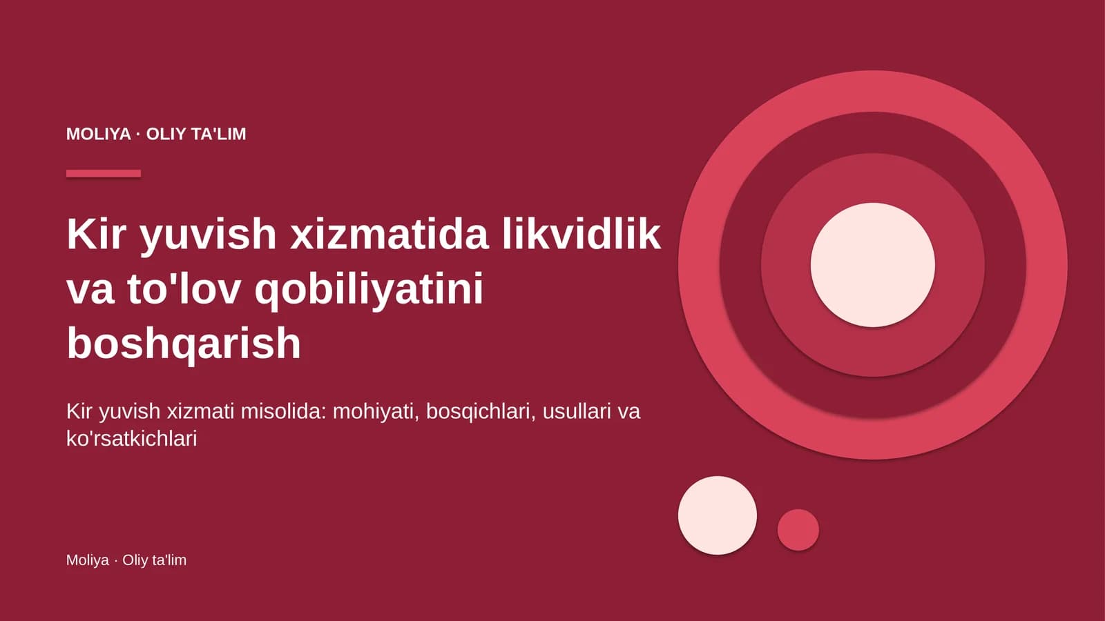 Kir yuvish xizmatida likvidlik va to'lov qobiliyatini boshqarish