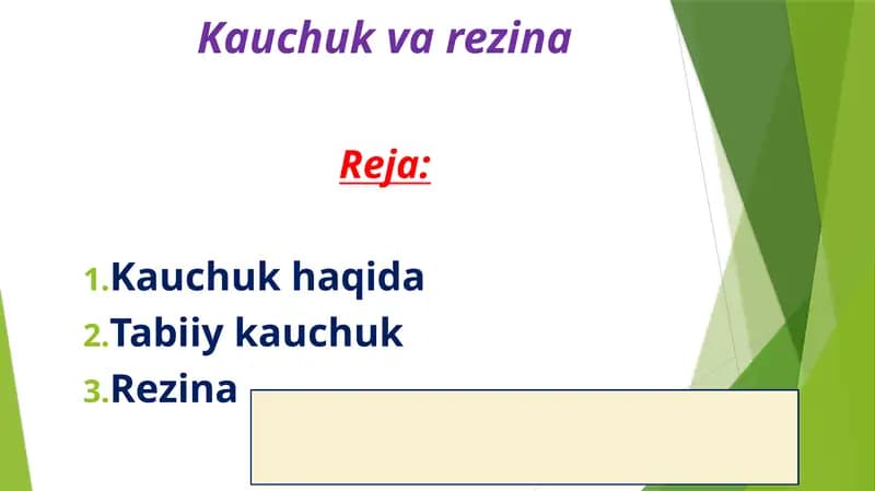 Kauchuk va rezina