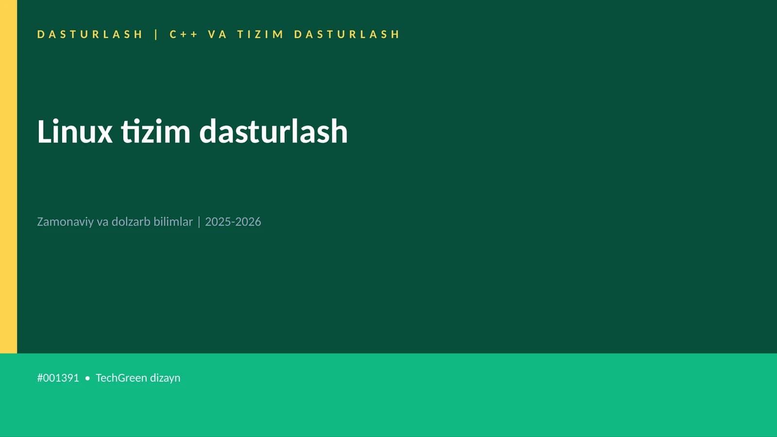 Linux tizim dasturlash