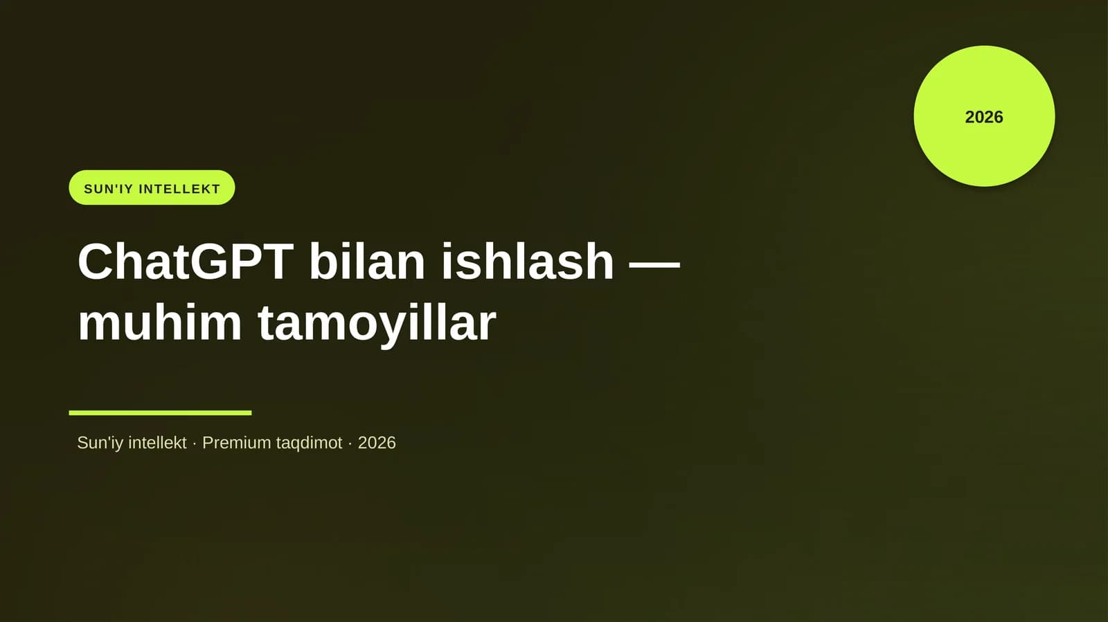 ChatGPT bilan ishlash — muhim tamoyillar