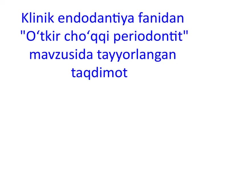 O‘tkir cho‘qqi periodontit