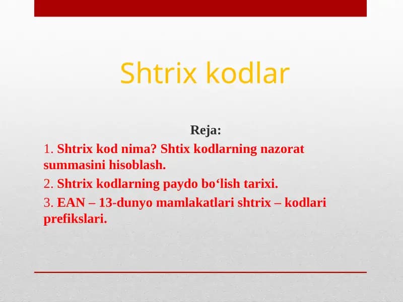 Shtrix kodlar