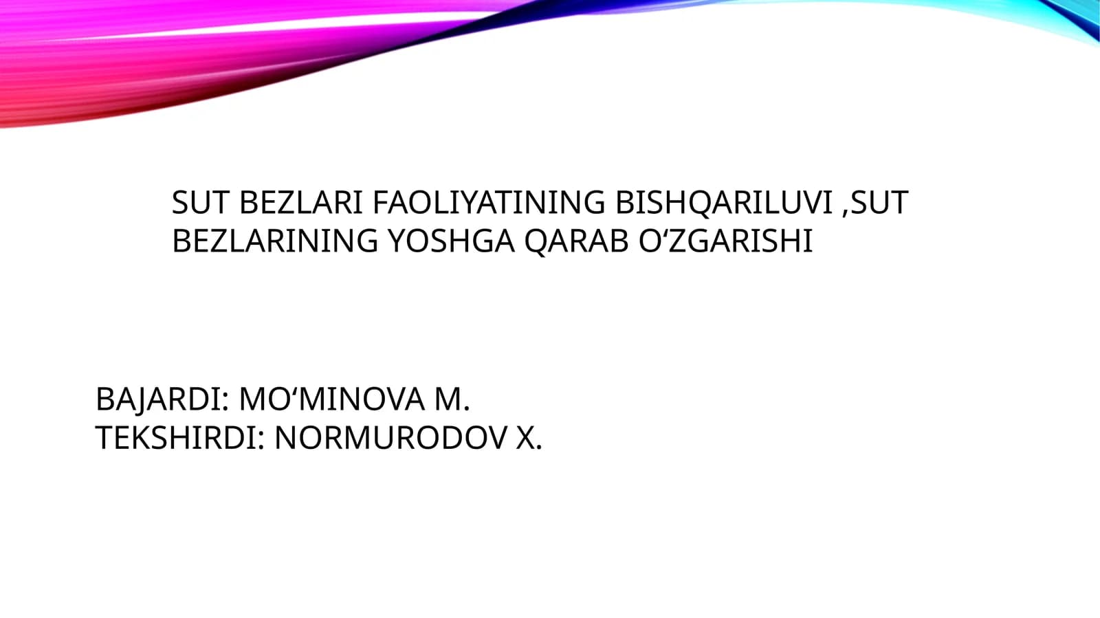 Sut bezlari faoliyatinining boshqarilishi