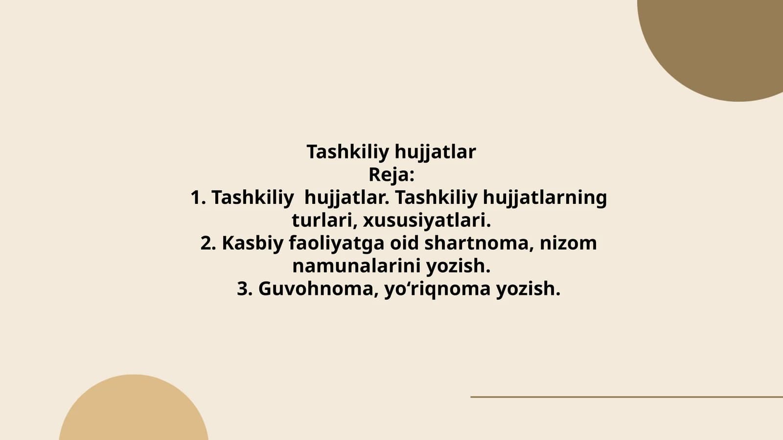 Tashkiliy hujjatlar
