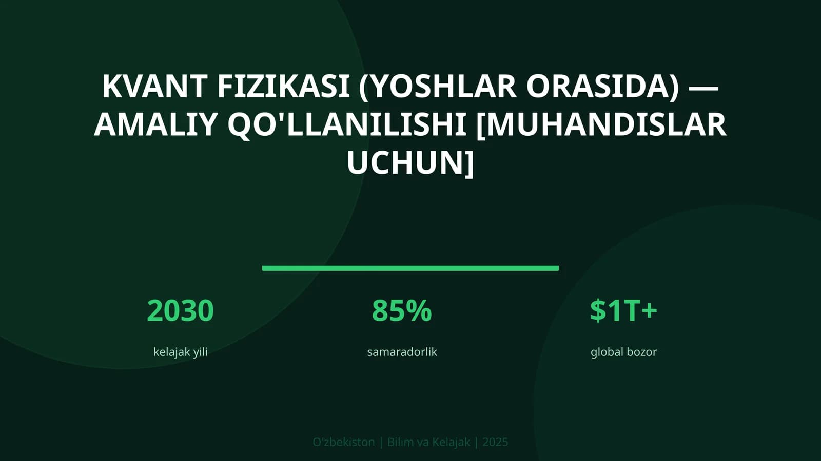 KVANT FIZIKASI (YOSHLAR ORASIDA) — AMALIY QO'LLANILISHI [MUHANDISLAR UCHUN]