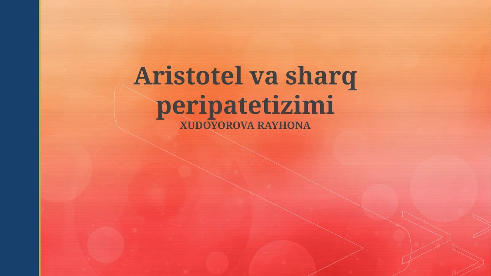 Aristotel va sharq peripatetizimi