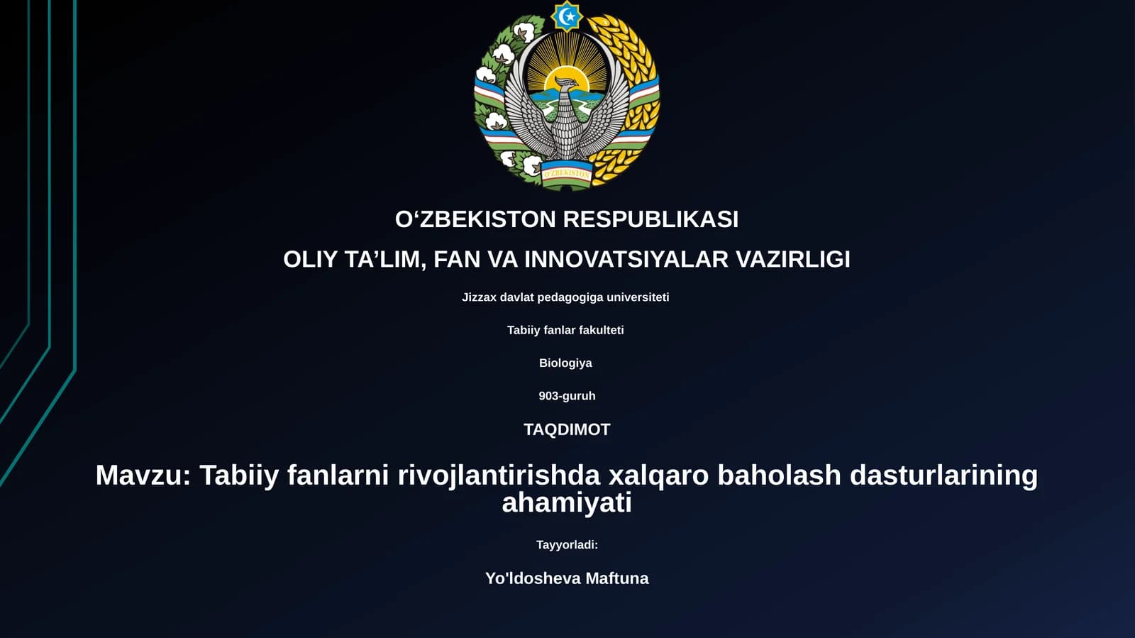 Tabiiy fanlarni rivojlantirishda xalqaro baholash dasturlarining ahamiyati