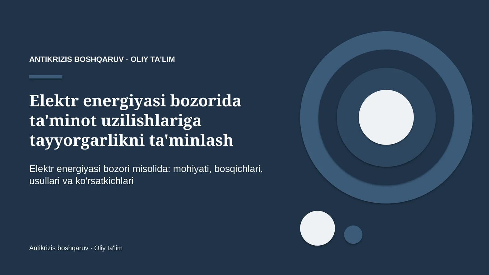 elektr energiyasi bozorida ta'minot uzilishlariga tayyorgarlikni ta'minlash 6020