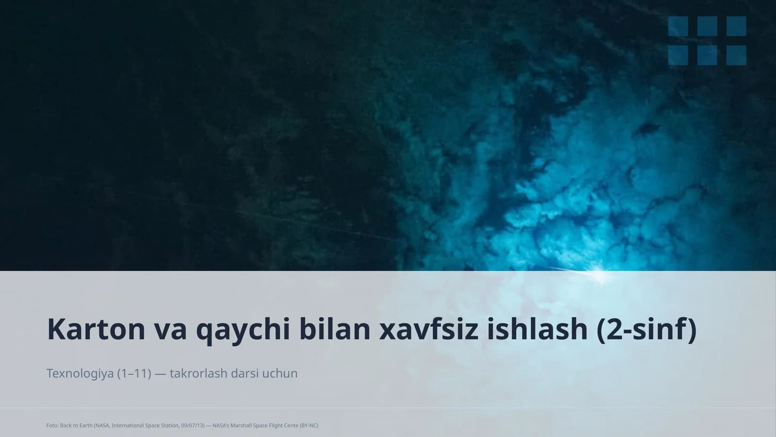 Karton va qaychi bilan xavfsiz ishlash (2-sinf)