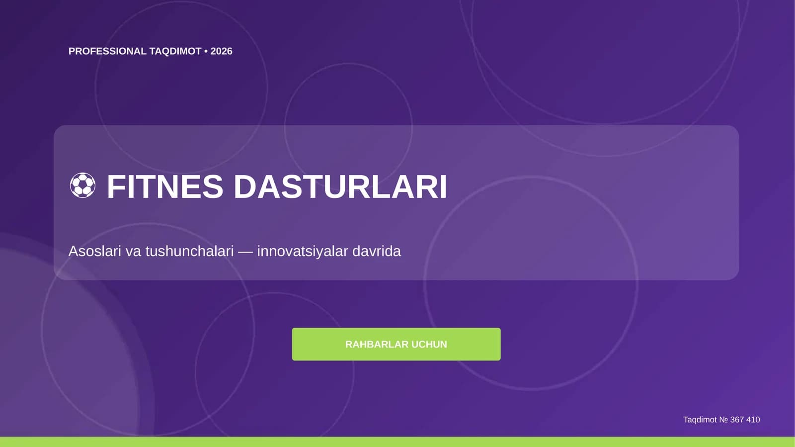 FITNES DASTURLARI
