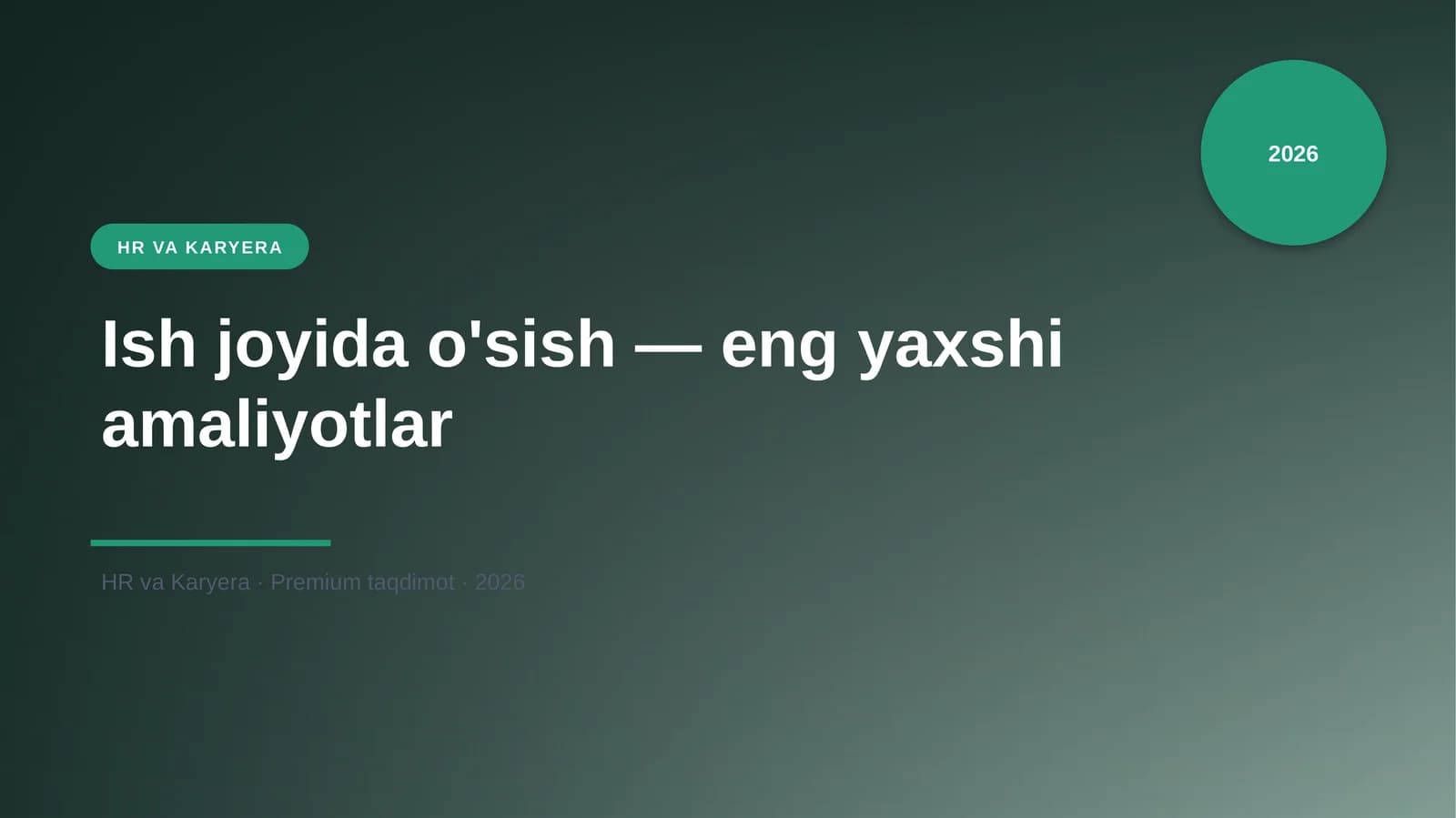 Ish joyida o'sish — eng yaxshi amaliyotlar