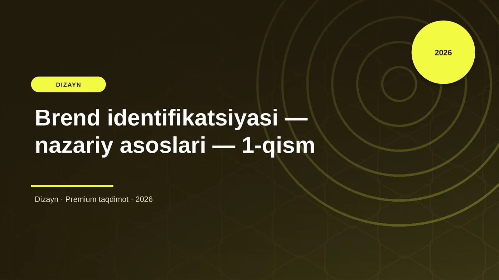 Brend identifikatsiyasi — nazariy asoslari — 1-qism