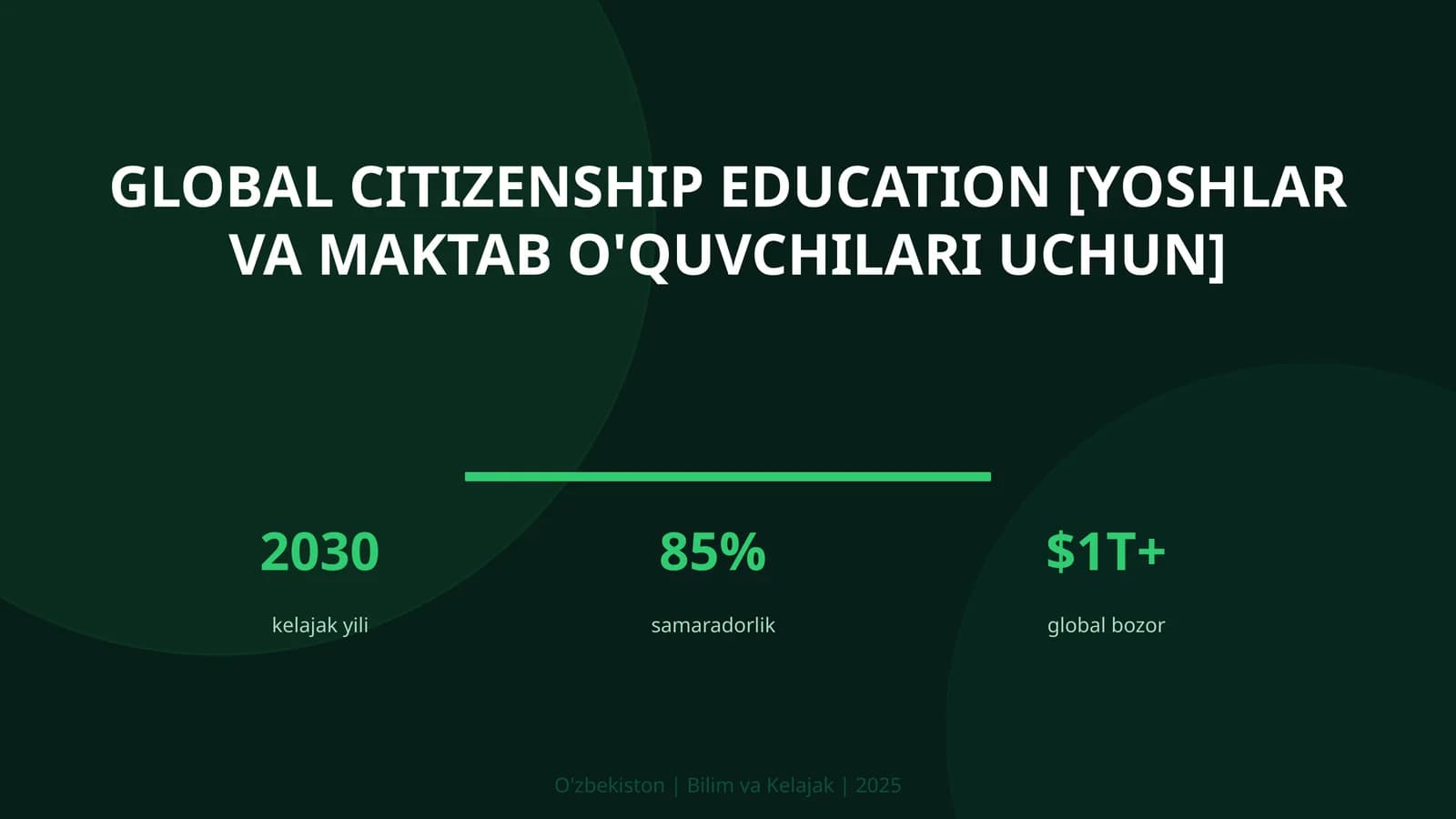 Global citizenship education [YOSHLAR VA MAKTAB O'QUVCHILARI UCHUN]