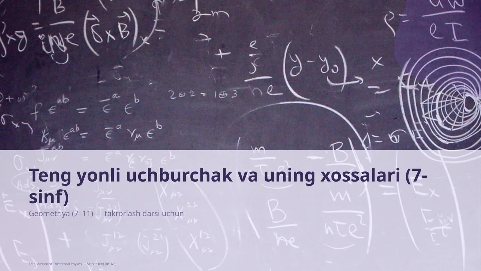 Teng yonli uchburchak va uning xossalari (7-sinf)