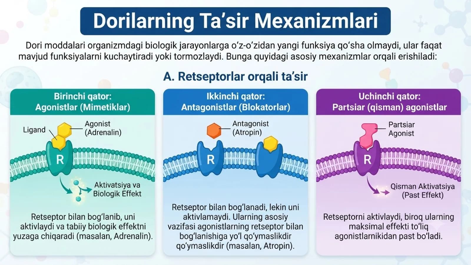Dorilarning ta'sir mexanizmlari