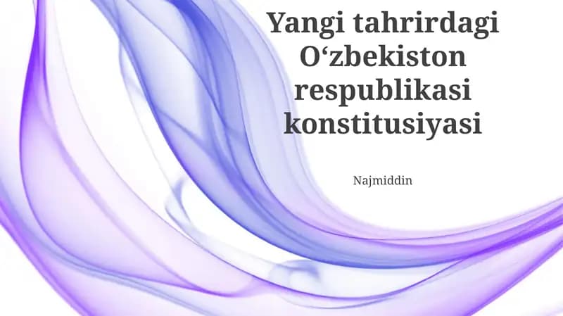 Oʻzbekiston respublikasi konstitusiyasi