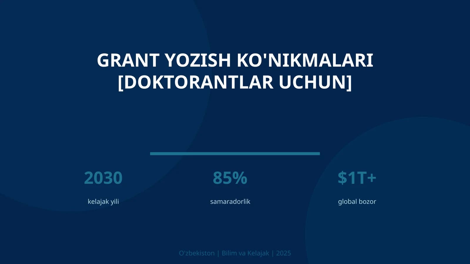 Grant yozish ko'nikmalari [doktorantlar uchun]
