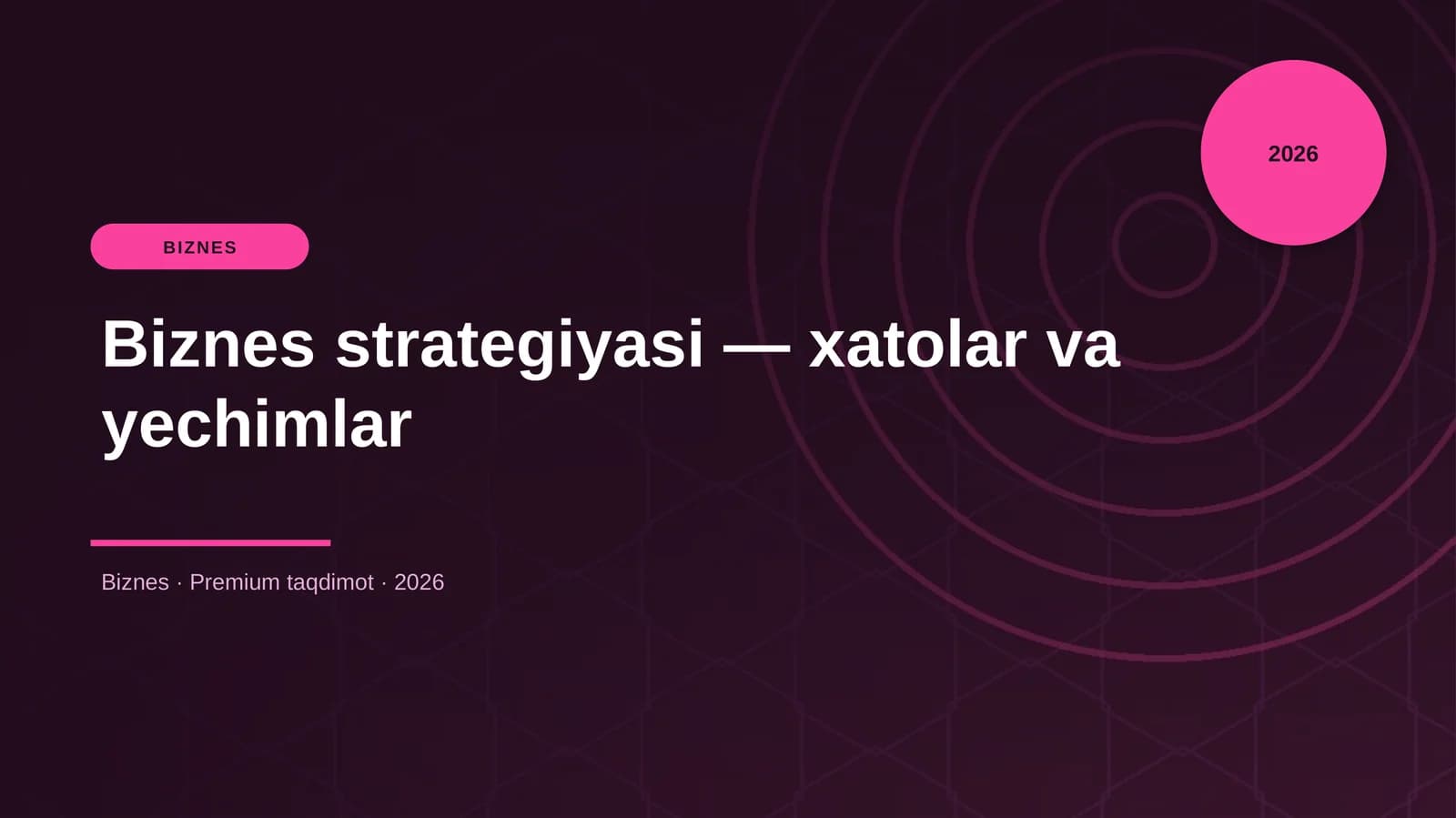 Biznes strategiyasi — xatolar va yechimlar