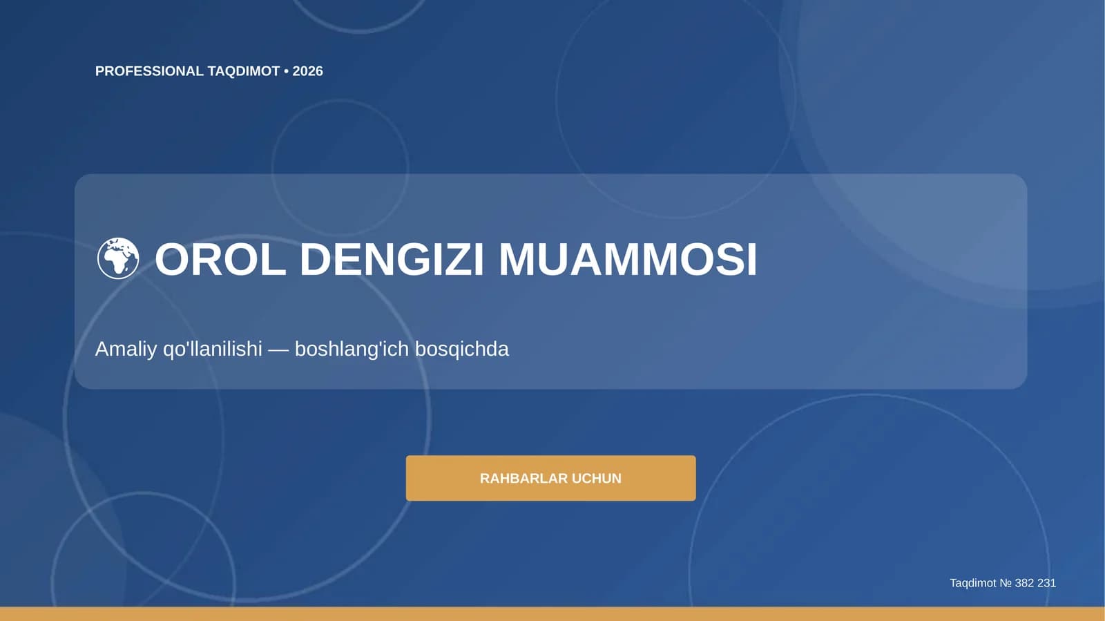 Orol dengizi muammosi - Amaliy qo'llanilishi