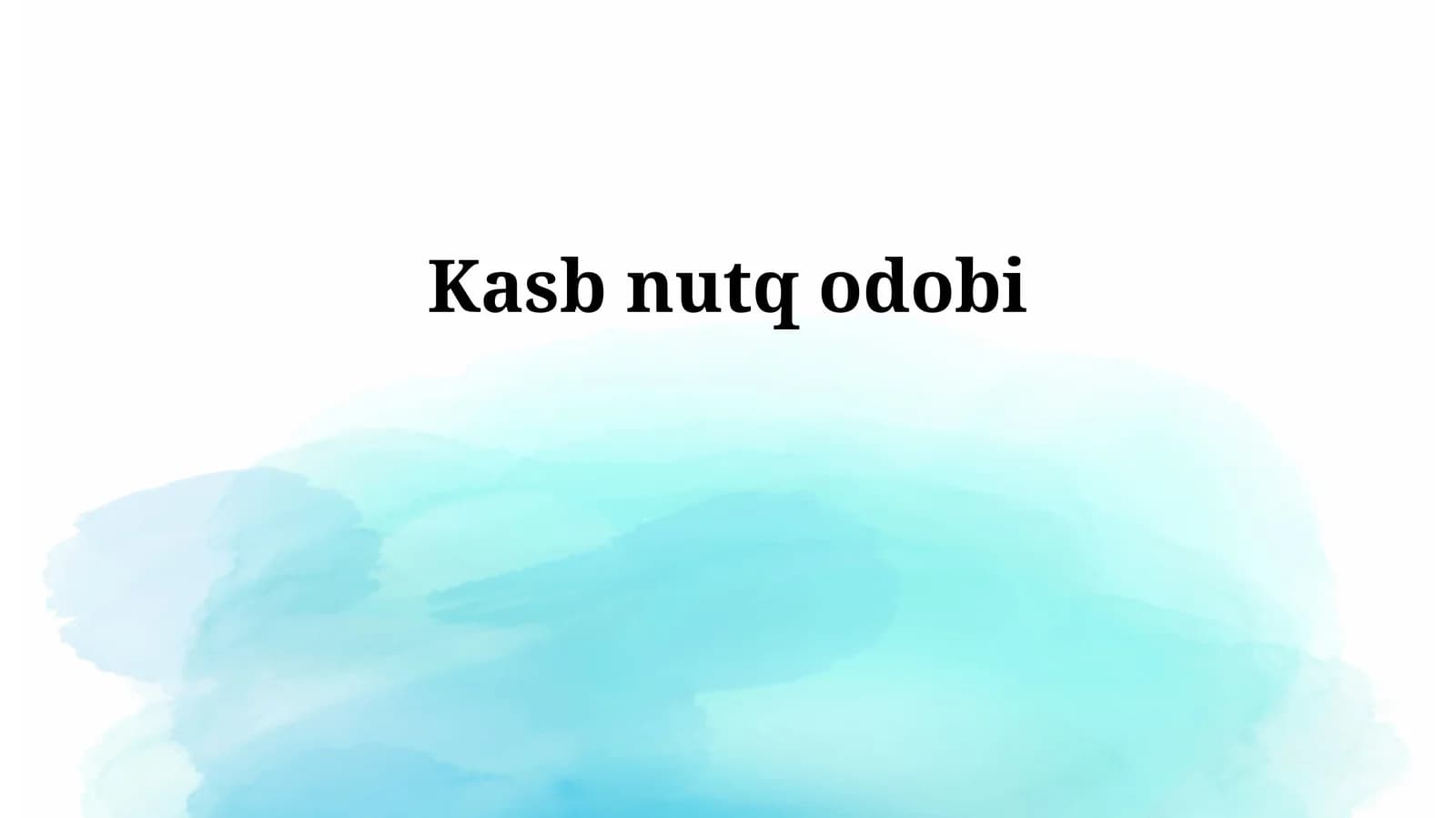Kasb nutq odobi