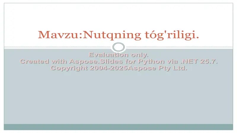 Nutqning to`g'riligi.