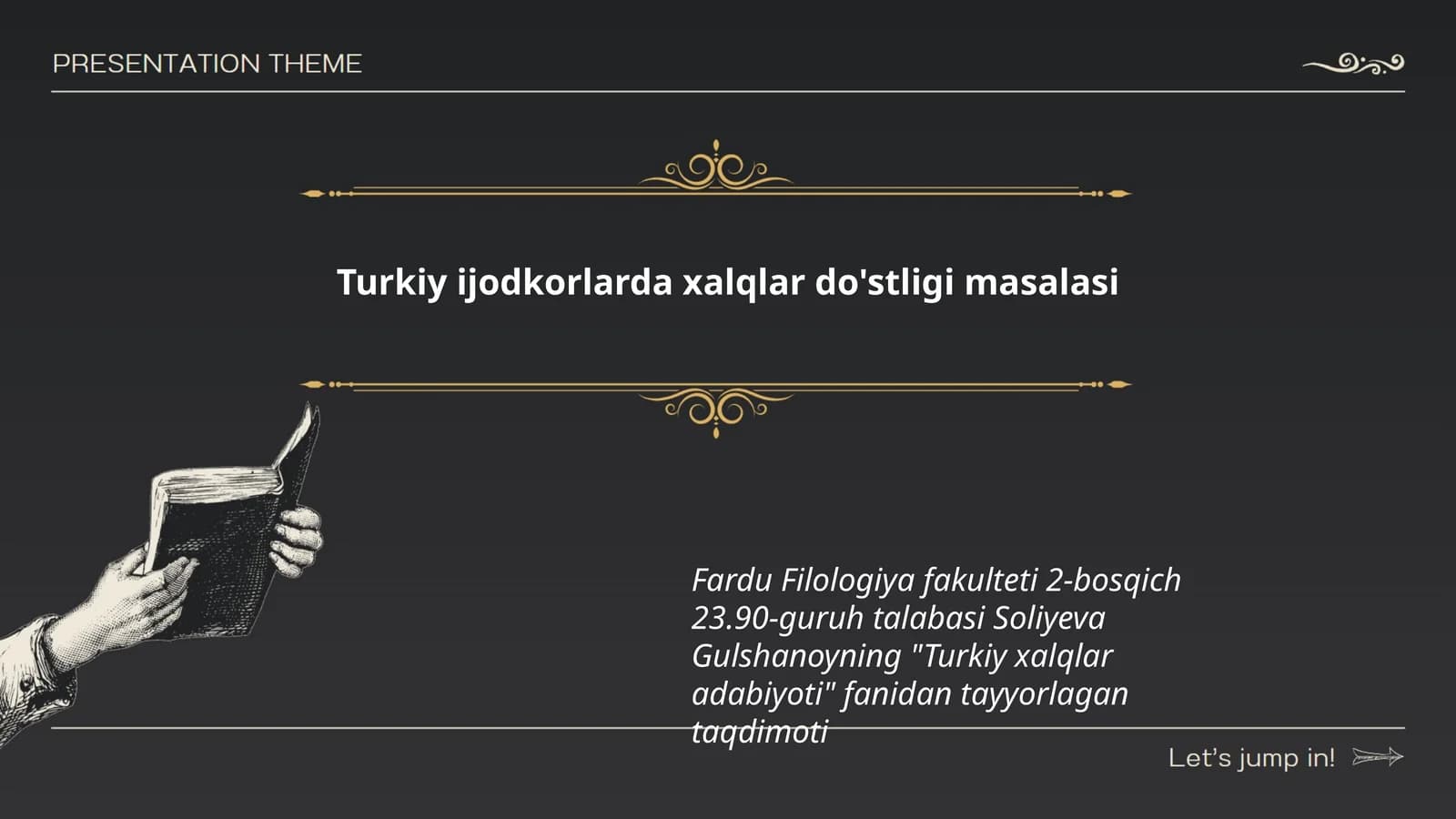 Turkiy ijodkorlarda xalqlar do'stligi masalasi