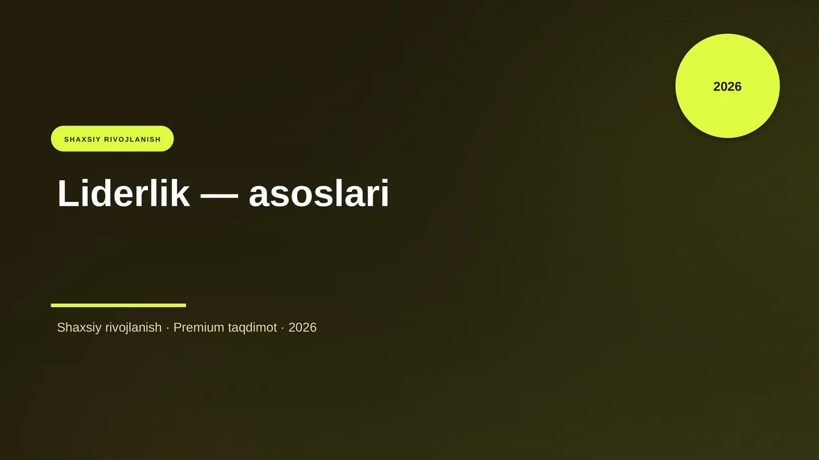 Liderlik — asoslari
