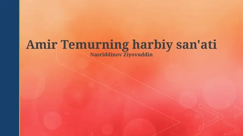 Amir Temurning harbiy san'ati