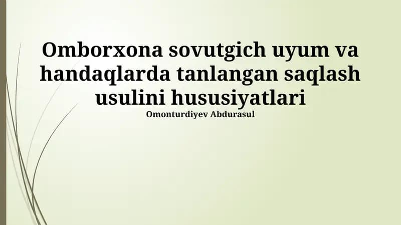 Tanlab saqlash usullari