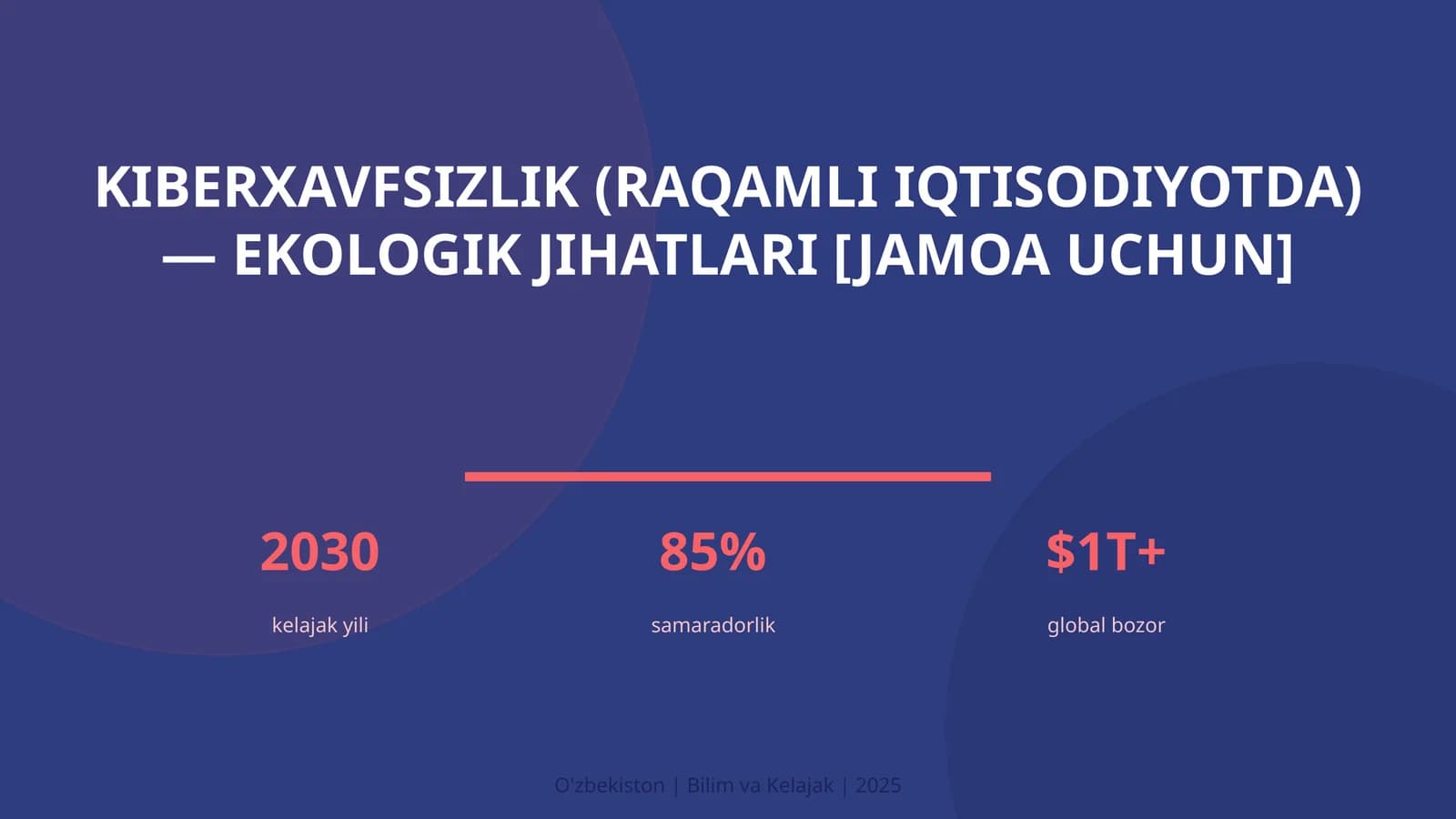 KIBERXAVFSIZLIK (RAQAMLI IQTISODIYOTDA) — EKOLOGIK JIHATLARI [JAMOA UCHUN]