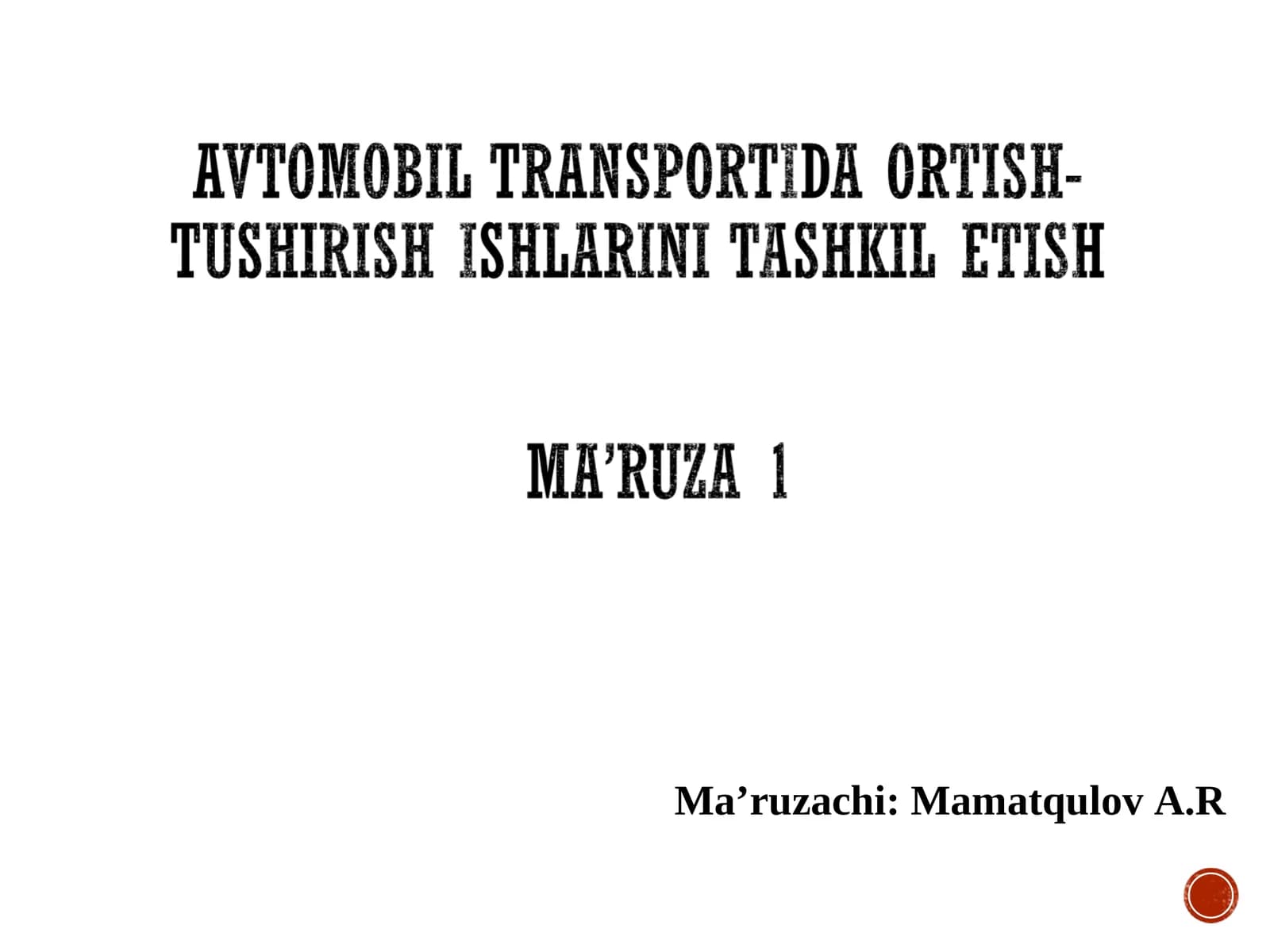 Yuklarni transport qilish