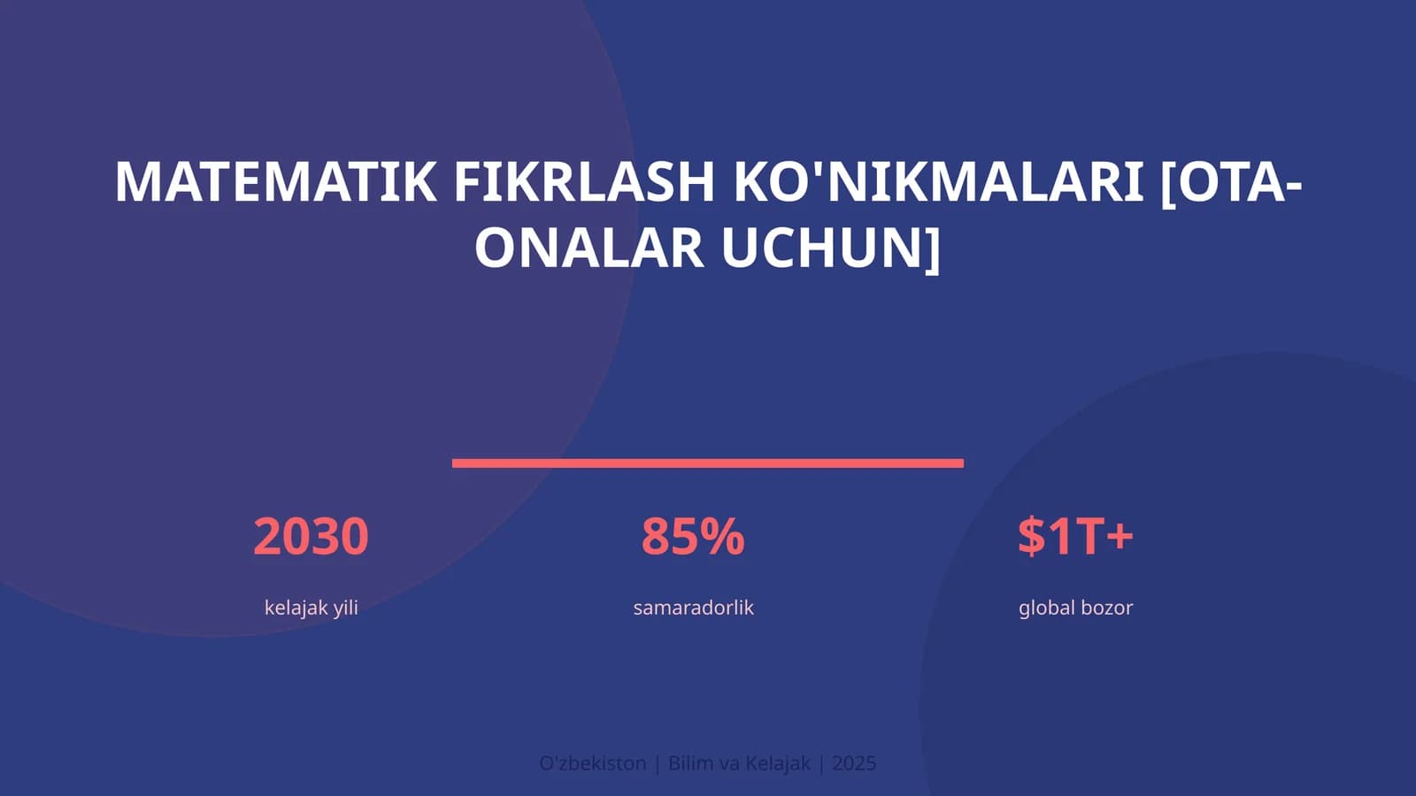 Matematik fikrlash ko'nikmalari [OTA-ONALAR UCHUN]