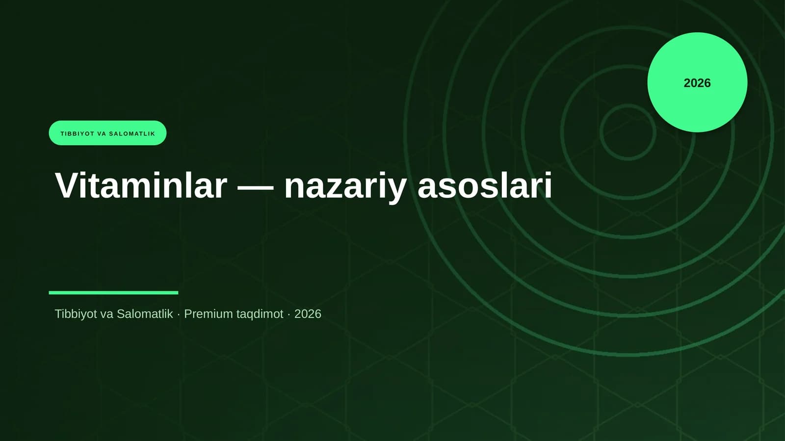 Vitaminlar — nazariy asoslari