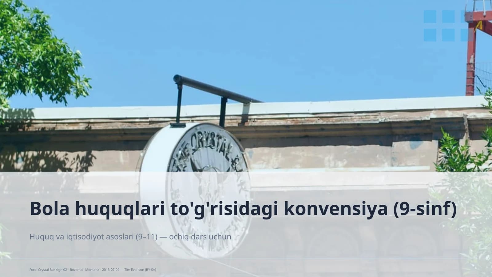Bola huquqlari to'g'risidagi konvensiya (9-sinf)