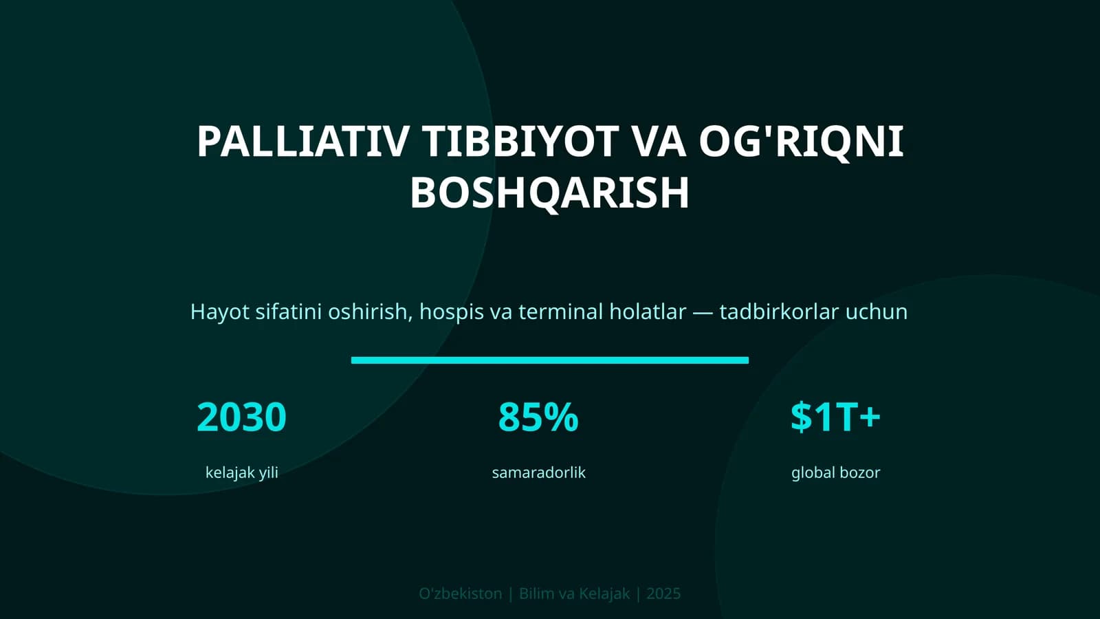 Palliativ Tibbiyot va Og'riqni Boshqarish