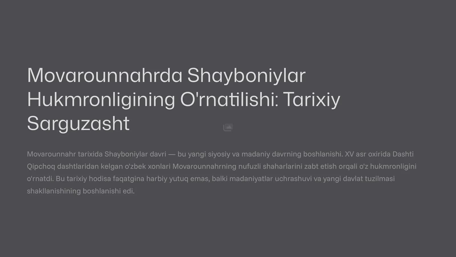 Movarounnahrda Shayboniylar Hukmronligining O'rnatilishi: Tarixiy Sarguzasht