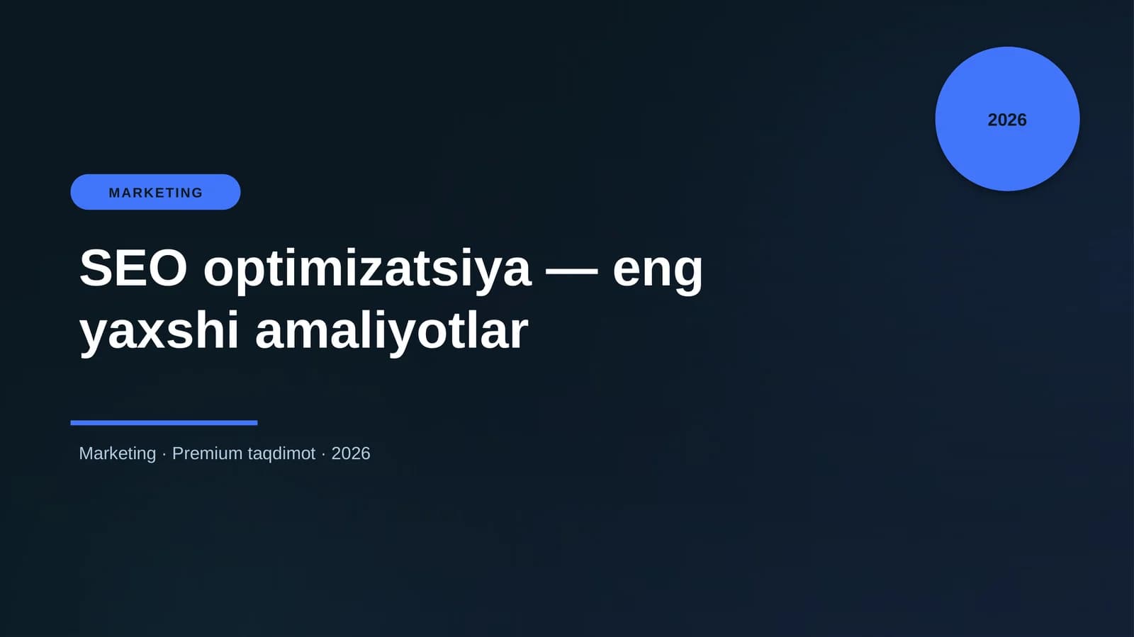 SEO optimizatsiya — eng yaxshi amaliyotlar