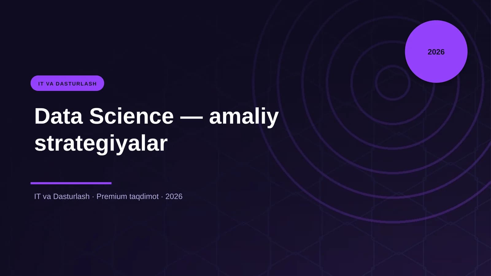 Data Science — amaliy strategiyalar