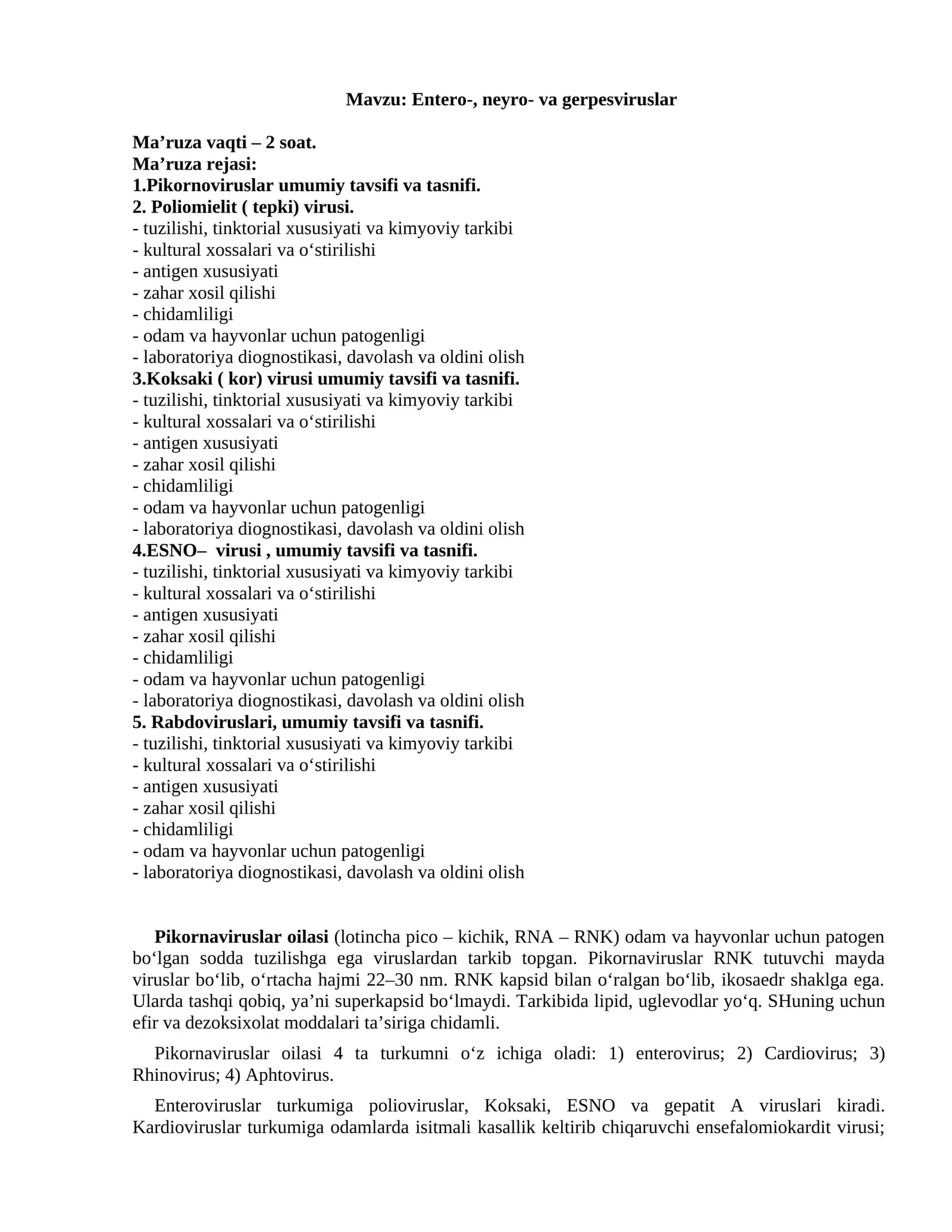Entero-, neyro- va gerpesviruslar