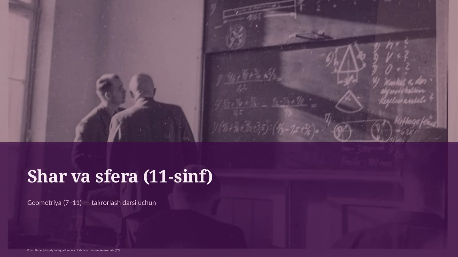 Shar va sfera (11-sinf)
