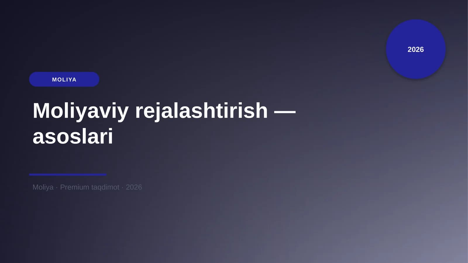 Moliyaviy rejalashtirish — asoslari