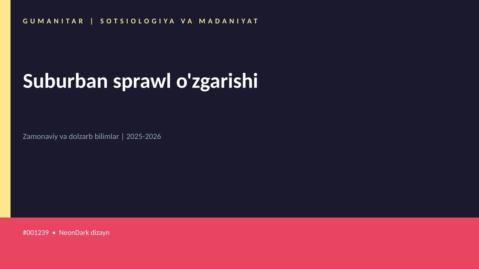 Suburban sprawl o'zgarishi
