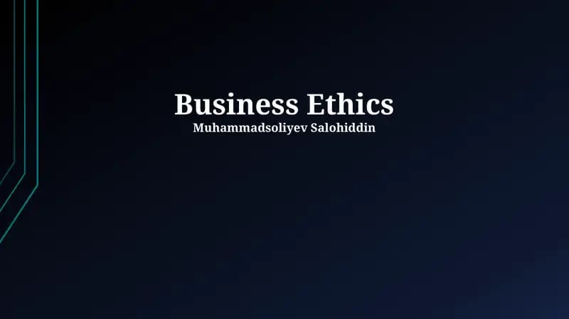 Business Ethics