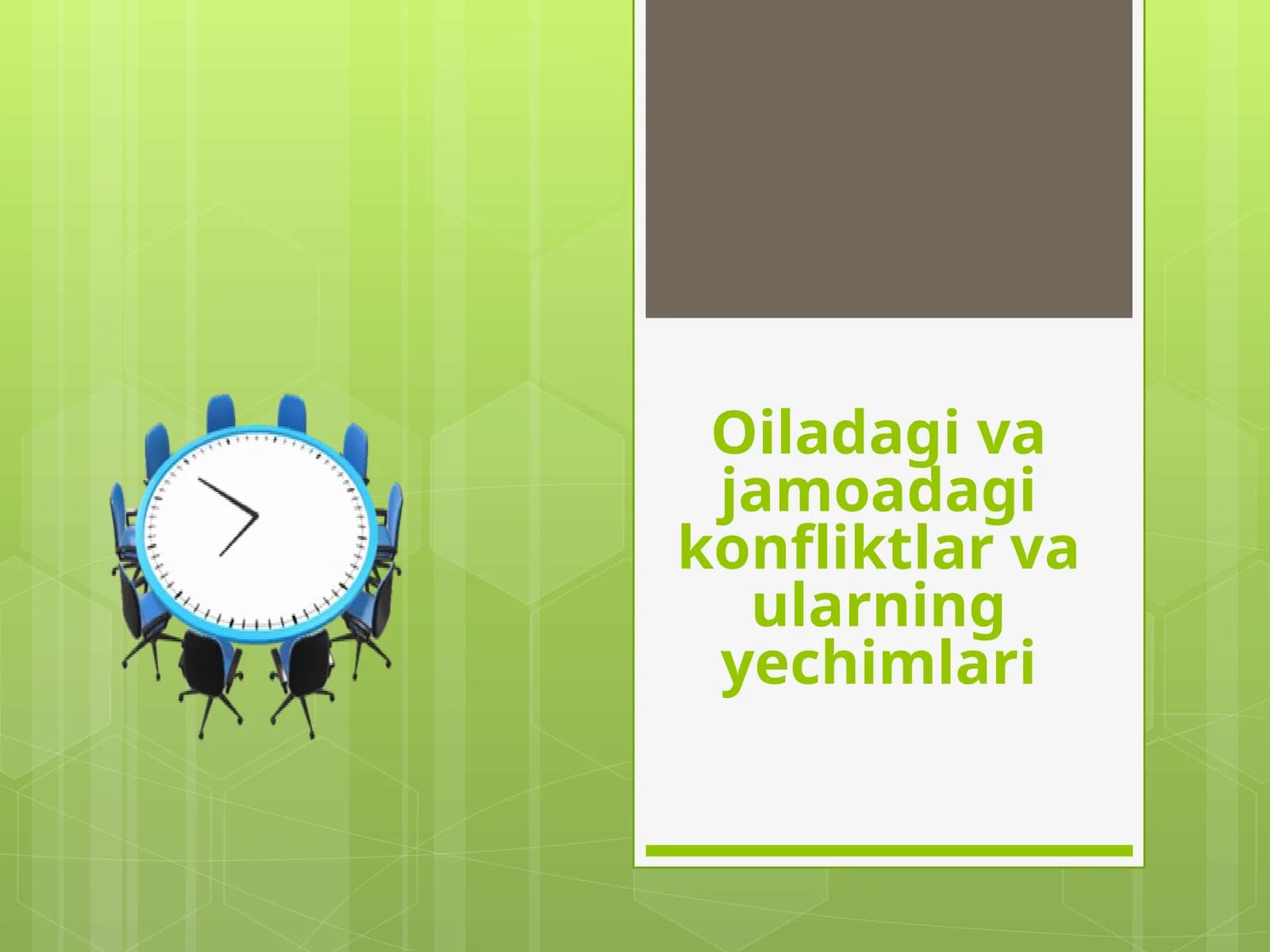 Oiladagi va jamoadagi konfliktlar va ularning yechimlari