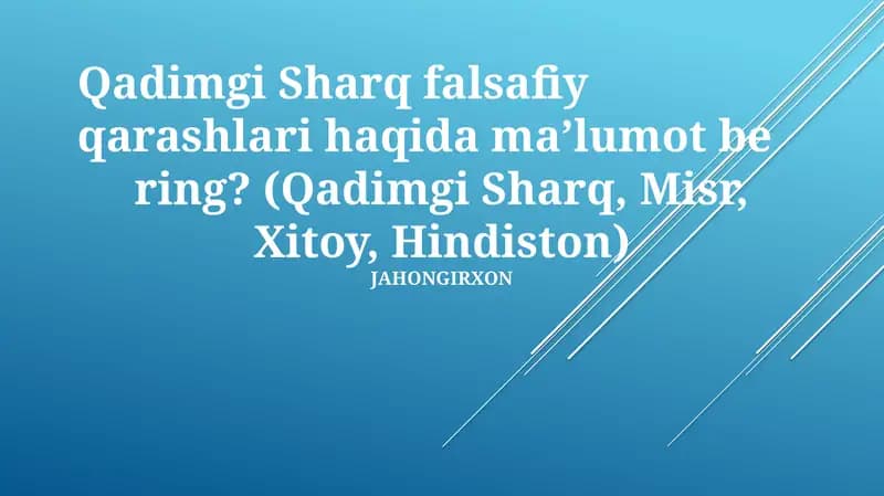 Qadimgi Sharq falsafiy qarashlari