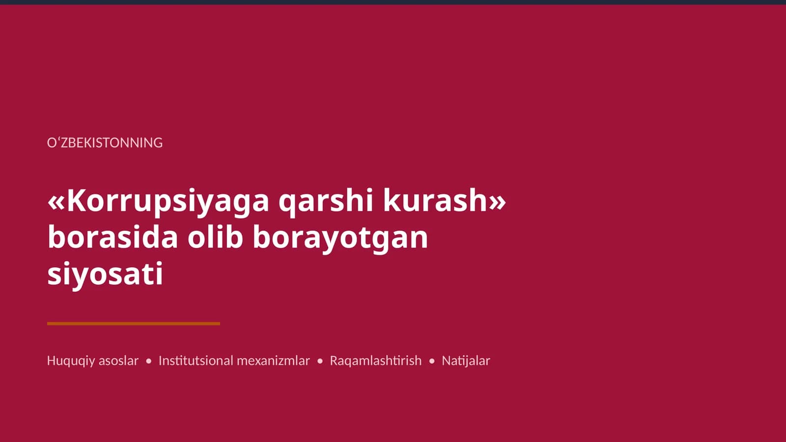 Korrupsiyaga qarshi kurash siyosati
