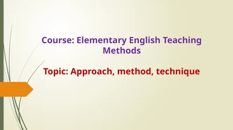 Elementary English Teaching Methods