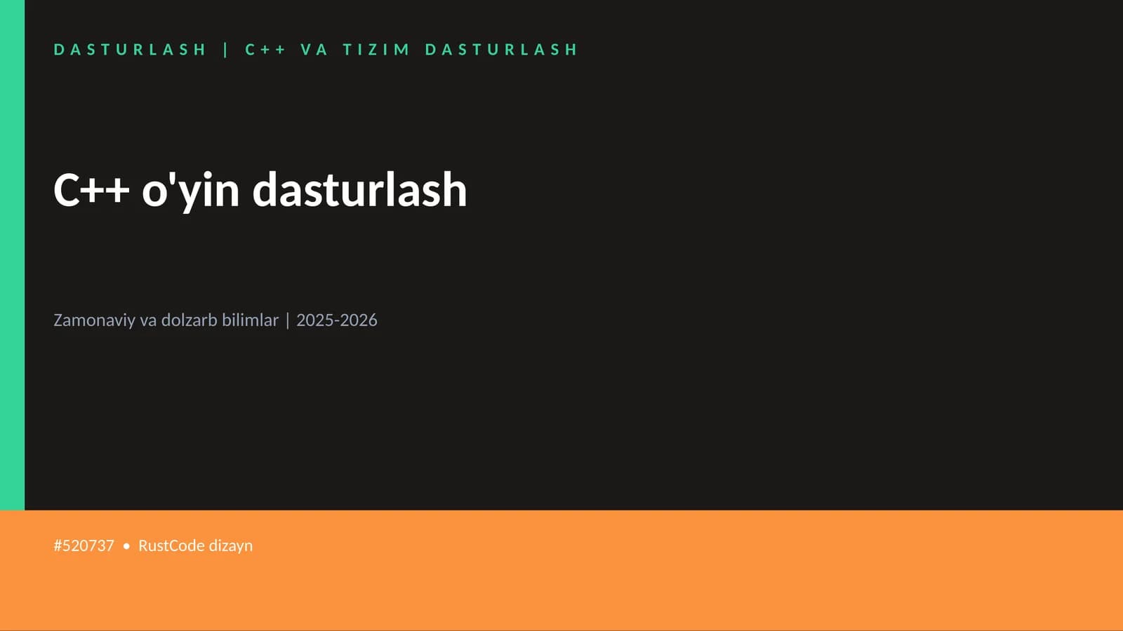 C++ o'yin dasturlash